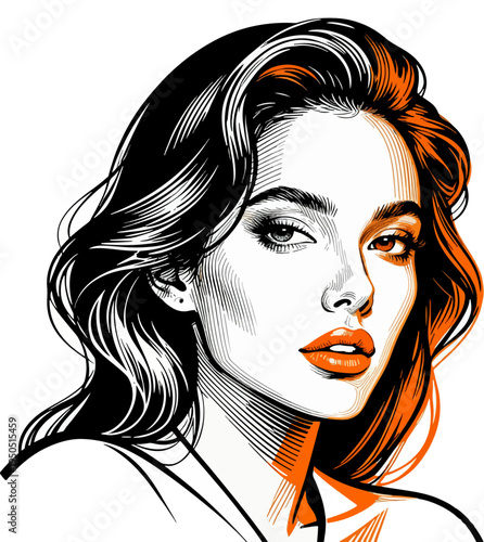 Modern Tribal Female Silhouette Vector