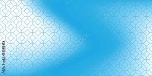 Clean digital background with blue gradient tones and repeating hexagon line pattern.