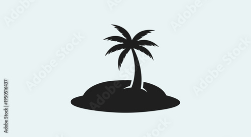 Tropical Island Palm Tree Silhouette