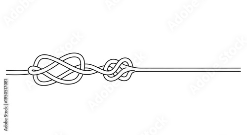 Illustration of a complex knot formed by a single continuous line