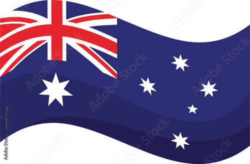 Australian flag with union jack and southern cross stars
