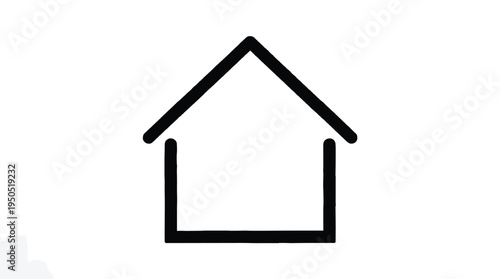 Simple house outline icon isolated on white background