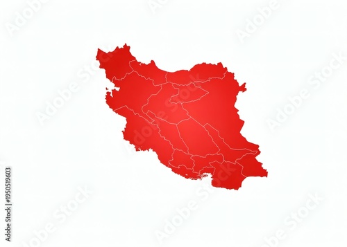 Red map outline of iran on a white background. Suitable for educational materials, presentations, travel blogs, and cultural websites. Ideal for geographical explanations.
