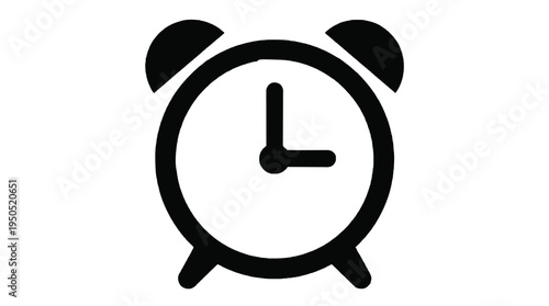 Alarm clock icon shows time in a minimalist design