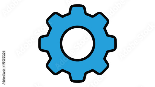 Settings gear ultra minimalist solid colors icon on white