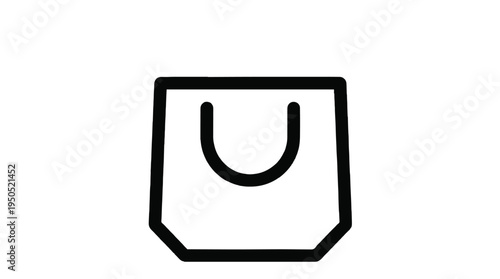 Black outline of a reusable shopping bag icon
