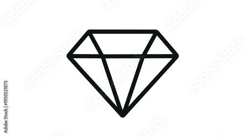 Clean line art drawing of a diamond shape