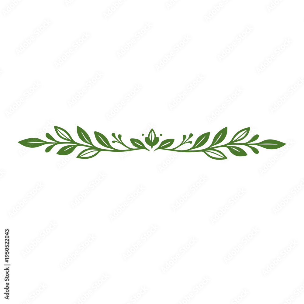 Fototapeta premium Minimal green botanical divider