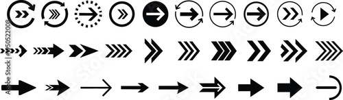 Collection of various arrow icons and symbols