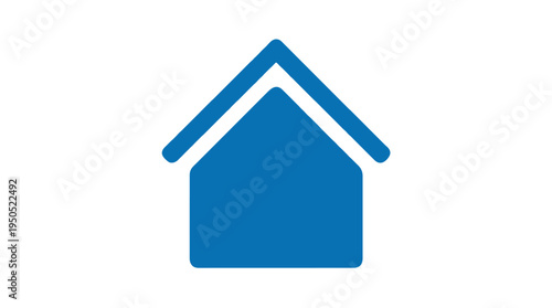 Blue home icon on clean white background