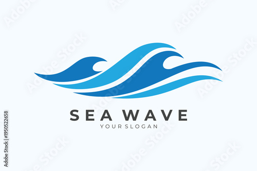 Abstract ocean wave logo vector design