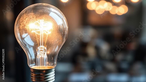 A single light bulb sits on top of a table, available for use in various settings