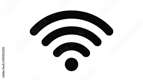 Wireless internet signal icon in bold minimalist style