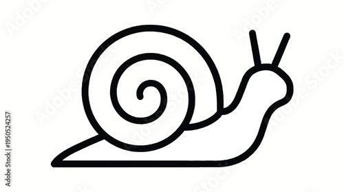 Basic snail shape flat vector pictogram isolated on white.