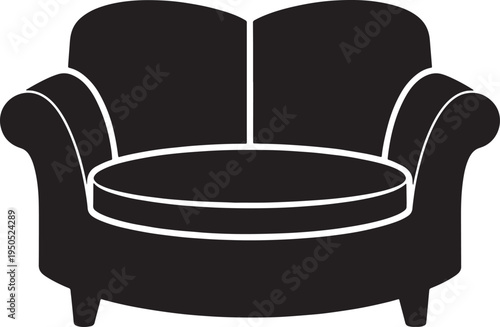 Twoseat sofa with armrests and short legs  modern furniture design