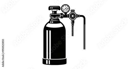 Oxygen Tank Illustration - Medical Equipment for Respiratory Support.