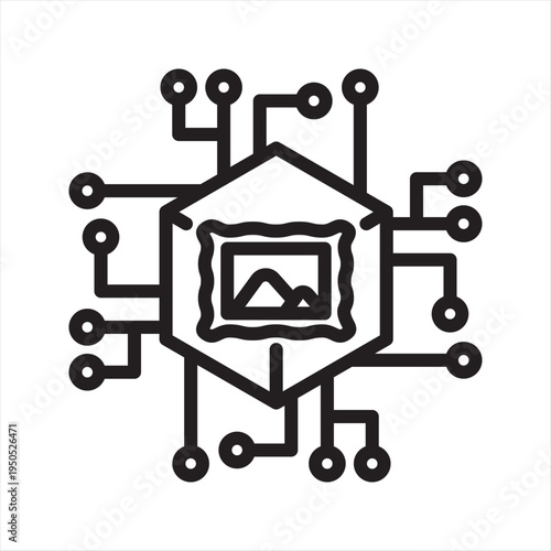 Tokenized Assets fine art Virtual economy simple line icon