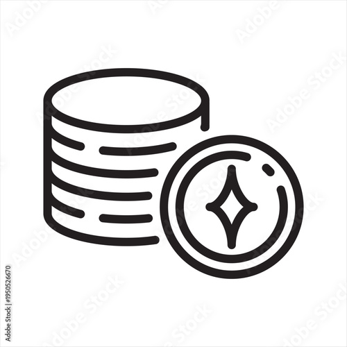 Staking Cryptocurrency simple line icon