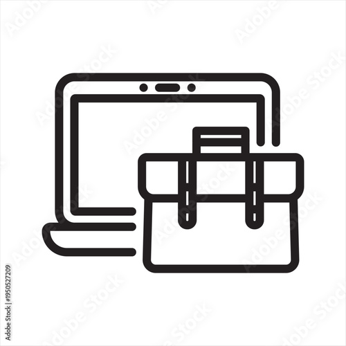 Virtual Employment simple line icon