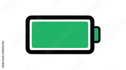 Battery indicator shows full charge in vector icon.