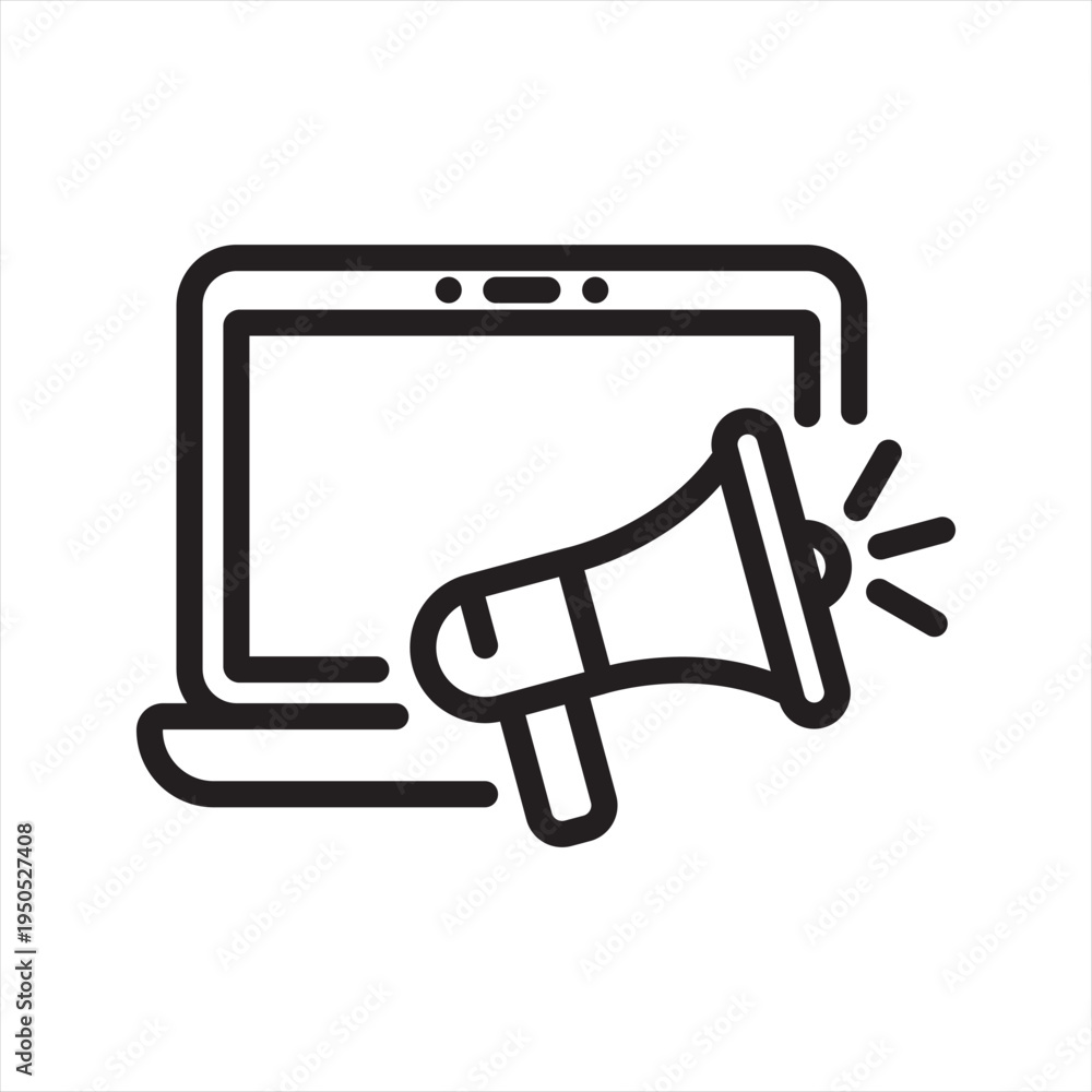 Fototapeta premium Virtual Advertising simple line icon