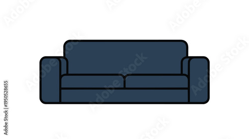Modern blue sofa on a white background