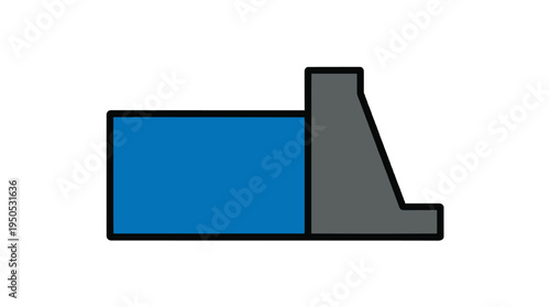 Hydroelectric dam in simple ultra-minimalist flat vector style