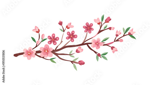 Cherry blossom branch with flowers