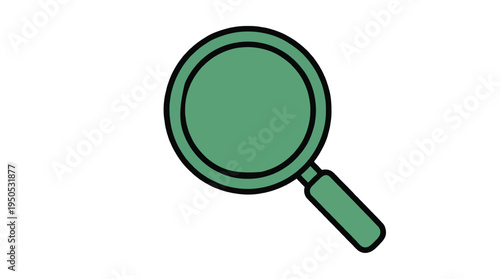 Green magnifying glass icon for investigation and search