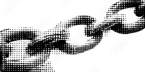Urban hip hop chain design in black and white halftone style