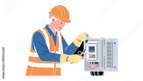 Tech Installation and Inspection: An expert technician meticulously installs and inspects complex machinery, showcasing precision and professionalism in a modern tech environment.
