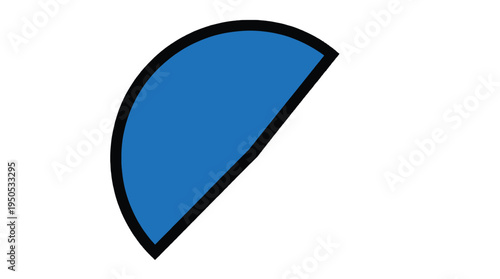 Abstract blue circle segment for web design isolated