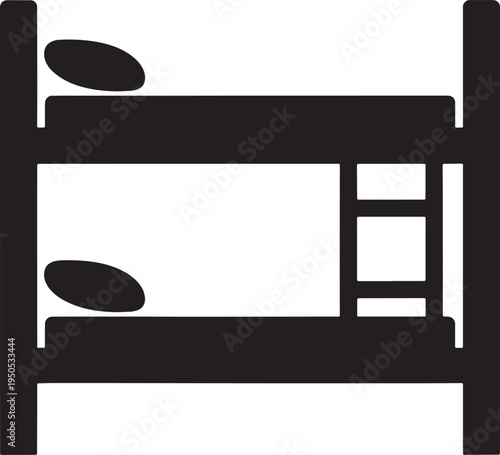 Bunk beds with pillows on top and bottom bunks  sleeping arrangement