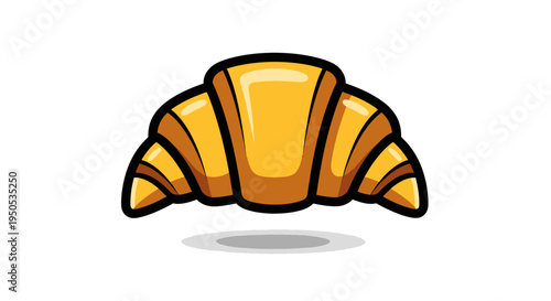 A delicious cartoon croissant illustration on a white background.