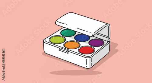 A vibrant watercolor paint set, open and ready for artistic creation.