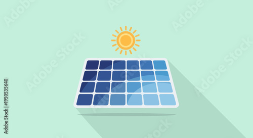 Solar Energy Panel Illustration for Sustainable Power Generation