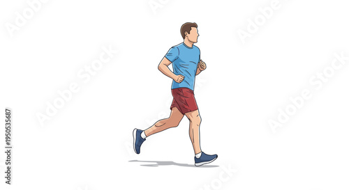 Man running for fitness and health