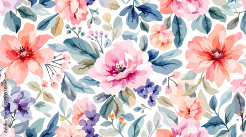 Soft Feminine Flower Pattern Inspired by Spring Gardens and Peaceful Nature Aesthetic