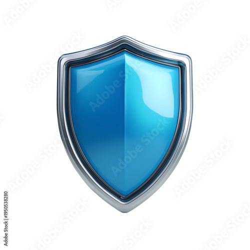 Free Download A blue shield with a silver border on a transparent background isolated on transparent background - GFXLoad