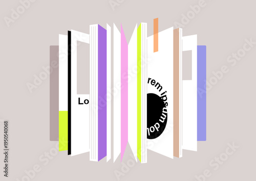 An open book showcases colorful pages, inviting readers to dive into stories and ideas, the scene radiates creativity and endless exploration, centered on learning.