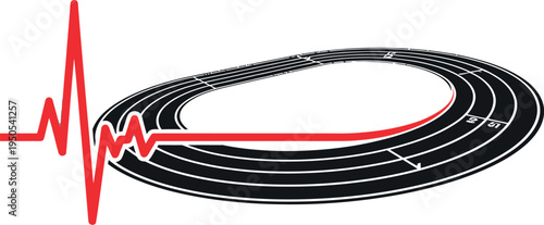 Dynamic graphic illustrating the vital connection between cardiovascular health and dedicated athletic running performance on a track