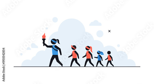 diverse team celebrating success with rocket launch flat design vector illustration