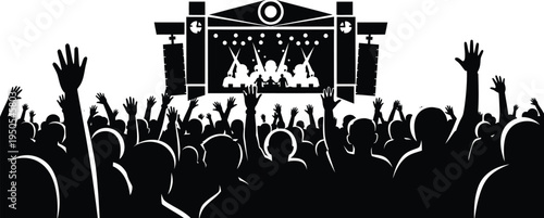 concert crowd cheering band on stage