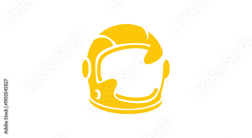 Yellow Astronaut Helmet Icon on White Background - Space Exploration Concept