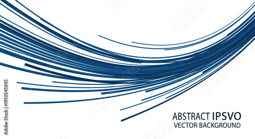 Abstract Blue Lines Flowing on White Background - Dynamic Motion and Tech Design