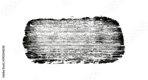Distressed Black Brush Stroke Texture Isolated on White Background