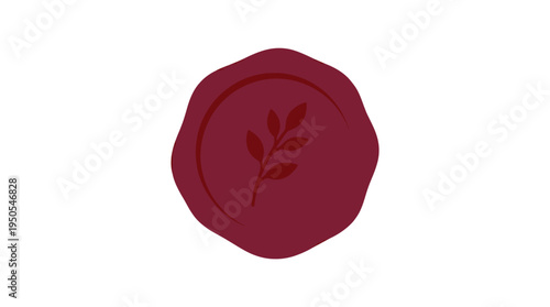 Elegant wax seal featuring a leaf design, symbolizing authenticity and tradition in a minimalist setting
