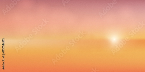Sunset Sky Background.Sunrise,Cloud in Summer.Vector Sunny day autumn in color pink,yellow twilight in evening by sea beach.Spring field and sun dawn.illustration Cartoon Horizon Naturewinter Sunlight