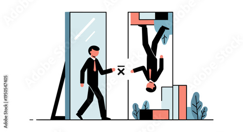 business professional failing to meet goals flat design vector illustration