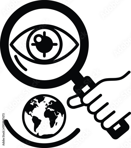 magnifying glass eye global surveillance